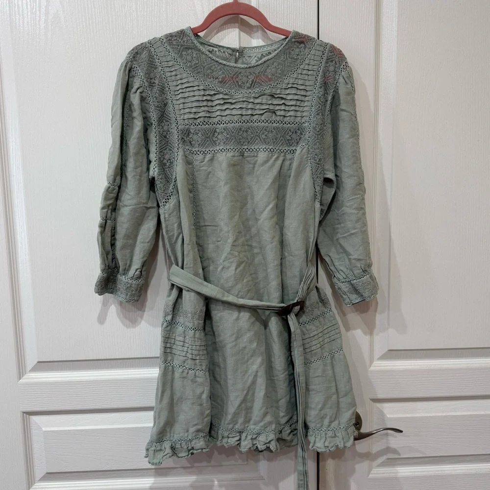 Free People Belted Mini Dress - Picture 1 of 8